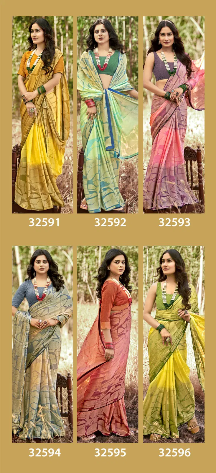 Samisha Vol 4 By Vallabhi Moss Brasso Printed Saree Exporters In India